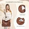 Kasgo Sac à Main Femme, Grand Multi-poches Sac Fourre Tout Femme en Cuir PU Élégant Pratique Sac Portés Épaule Main Sac Cabas Dame avec Longue Bandoulière Amovible pour Travail Voyage Marron #4