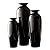 Hosley Set of 3 Black Ceramic Vases in Gift Box. Ideal Gift for Wedding or Special Occasions for Use in Home Office, Decor, Floor Vases, Spa, Aromatherapy Settings O3