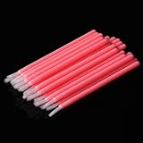 Mabor 50Pcs Disposable Makeup Lip Brushes Mini Paint Brushes for Cookies Disposable Nail Polish Brush Paint Your Own Cosmetic Lip Brush Wands, Pink, 3.54In