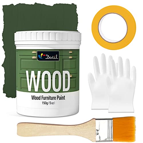 DWIL Matte Finish Furniture Paint - 5 Oz Wood Paint for Cabinets, Doors, Tables, and Dressers Refinishing - Water-Based, Non-Toxic & Odorless, Easy to Apply(Olive Green)-Trial Pack