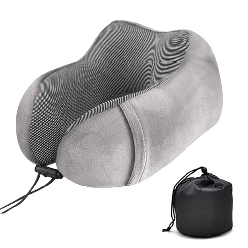 NAYIV ネックピロー 飛行機 低反発 ネックピロー U字型 携帯枕 昼寝 首枕 頸椎枕 スポンジ充填 通気性が良い 出張用 旅行 飛行機 トラム 収納袋付き