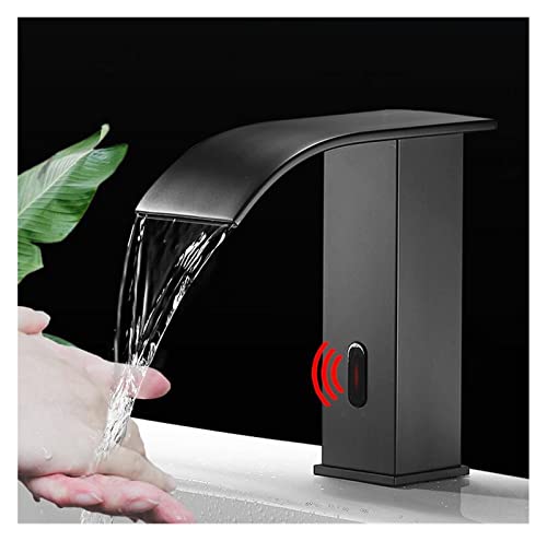 Grifo negro monomando con agua fría y caliente para lavabo sobreencimera 4