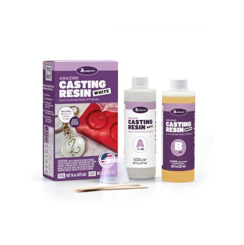 Amazing Casting Resin Kit (One) – Fast-Curing Resin for Mold Making – Kit Includes Two 8oz Bottles, Mixing Cups, Stir Sticks, and Instructions – Ideal for DIY Crafts, Jewelry, and Prototypes