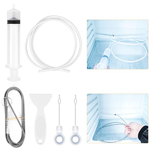 6 Piezas Kit de Limpieza de Frigoríficos Herramienta de Dragado de Frigoríficos Cepillo Flexible Para Limpiar el Orificio de Desagüe del Frigorífico Cover