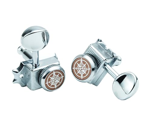 Guyker Lot de 6 mécaniques de guitare vintage à verrouillage en ligne – Têtes de chevilles de réglage de rechange pour guitares électriques, folk ou acoustiques de style ST TL – Chrome – vue 5