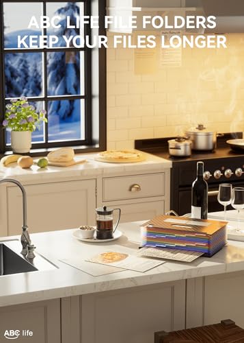 ABC life Organizador de arquivos sanfonado com 12 bolsos, pasta de arquivos expansível/caixa de ench