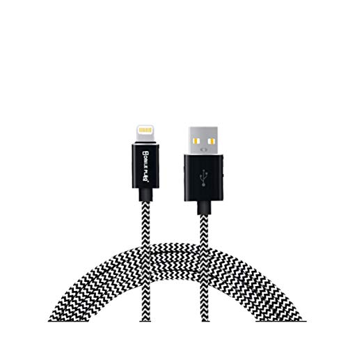 Mobile Plug Fast Charging iOS Premium Braided Cable Compatible with iPhone 11 / 11Pro / Pro Max/X/XR/XS/XS Max /8/8 Plus /7/7 Plus /6s /6s Plus /6/6 Plus and More (3 Feet / 1 Meter)(Made in India)