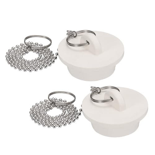 Tapones de goma para bañera 2 piezas con cadena de acero