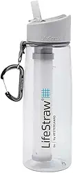LifeStraw Garrafa de filtro de água Go com canudo de filtro integrado de 2 estágios para caminhadas, mochilas e viagens
