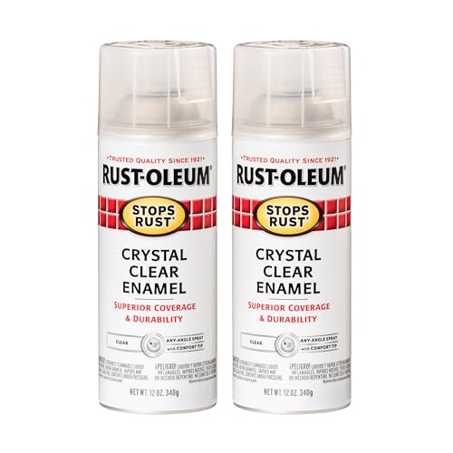 Image of Rust-Oleum 7701830 Stops Rust Spray Paint, 12 oz, Gloss Crystal Clear, 2 Pack