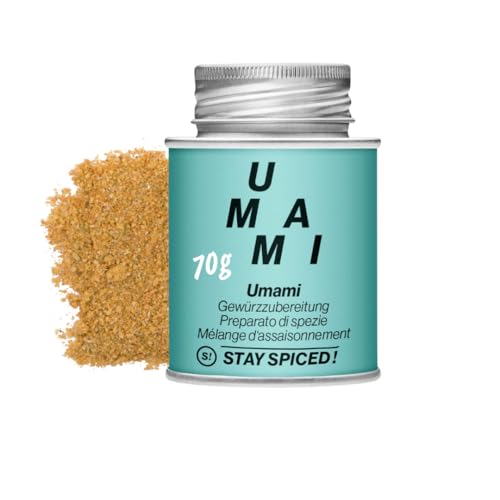 STAY SPICED ! Köstliche Umami Gewürzmischung | Natur Pur | Alles würzer - Gewürz Allrounder 70g | Ohne Glutamat | 170ml Schraubdose aus Weißblech zu 100% recyclebar