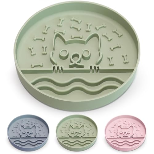 Zonopy Cuenco de alimentación lenta para perros con base antideslizante, cuenco de silicona para comida para perros con diseño único, cuenco de alimentación lenta para todo tipo de perros y gatos