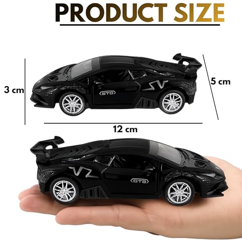 Image of toyco Alloy Metal SUV Toy Car for Kids | Pull Back Unbreakable Small Toy Cars | Openable Doors, Smooth & Shiny Edges |1:36 Scale | Gift Toys for Boys and Girls Age 3+ | (Lamborgini Black)