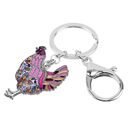 WEVENI Cute Chicken Keychain Chickens Gifts for Women Hen Key Chain Keyring Bag Car Accessories Charms2