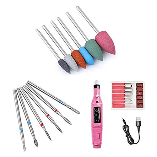 Portable Electric Nail Drill Professional Nail Drill Kit for Acrylic Nails Gel Nails Kit, Electric Nail Drill Bits Set with Nail Drill Bits and Sanding Bands Nail Drill Kit for Home, Salon.