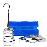 Slotted Weight Set with Hanger and Case 13 Weights Includes One 50g, Nine 20g, One 10g, and Two 5g Weights