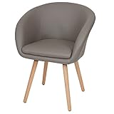 Lieferumfang: 1x Esszimmerstuhl | Bezug aus Kunstleder oder Textil | 50er Jahre Stil | Füße aus Buchenholz | Füße mit verstellbaren Kunststoffschrauben um Unebenheiten auszugleichen | Rahmen aus Metall und Holz | Mit Armlehnen | Retro Design | Einfache