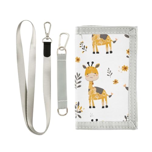 ALAZA Kids Wallets for Boys Girls Toddler Trifold Wallet Children Small Giraffe with Zipper Coin Pocket