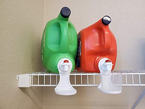 Laundry Detergent or Fabric Softener Cup Holder & Drip Tray Catcher (3D Printed), fits Most Economic Sized Bottles, no More Drips or Mess - [2 pack]