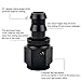 SYKRSS 8AN Straight Push Lock Swivel Hose End Fitting For Rubber Fuel Line Black