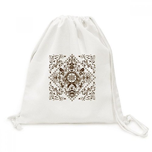 Sac à dos toile motif fleur illustration voyage drawstring backpack