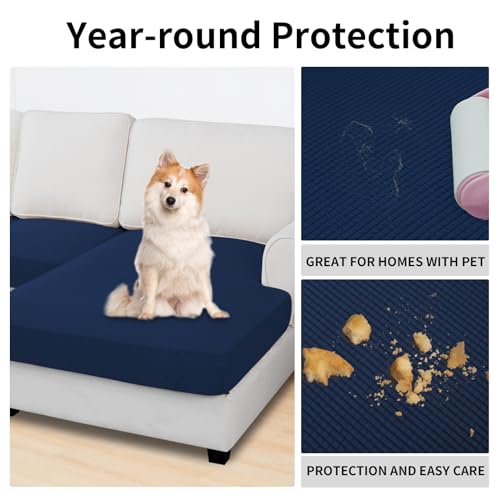 Image of Easy-Going Stretch 4 Pieces Couch Cushion Covers for Sectional Sofa L Shape