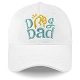 Gorra de béisbol bordada Golden Retriever de algodón suave sin estructura para perro, el mejor regalo para padre y perro para hombres, Blancos, Medium / Large