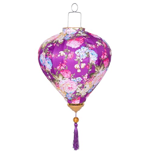 JECOMPRIS Farol Colgante Decorativo Vintage de 30 CM Color Púrpura Linterna Japonesa de Tela Satinada para Decoración de Fiestas y Exteriores Color Aleatorio