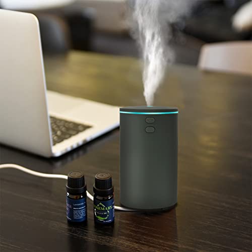 Essential Oil Diffuser, Usb Mini Car Diffusers For Essential Oils Aromatherapy Diffuser Cool Mist Humidifier With 7 Colors Lights Waterless Auto Off For Car Home Office Room (Grey) #TOP2