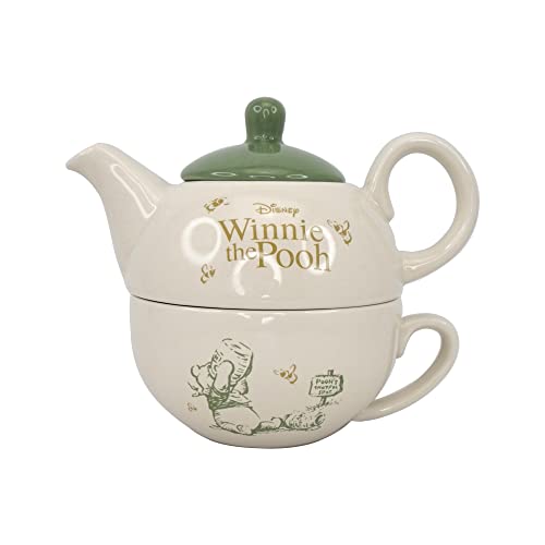 Imagen de Disney Winnie the Pooh Tea for One Set Juego de té Taza de té Tetera de Disney Disney Home Tetera de una taza