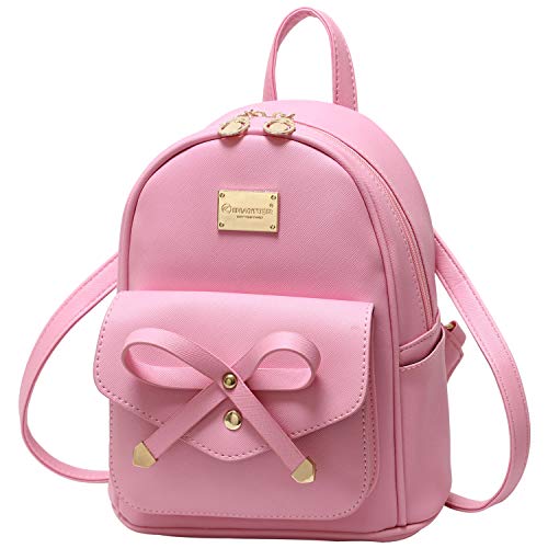 Image of I IHAYNER Girls Bowknot Cute Leather Backpack Mini Backpack Purse for Women