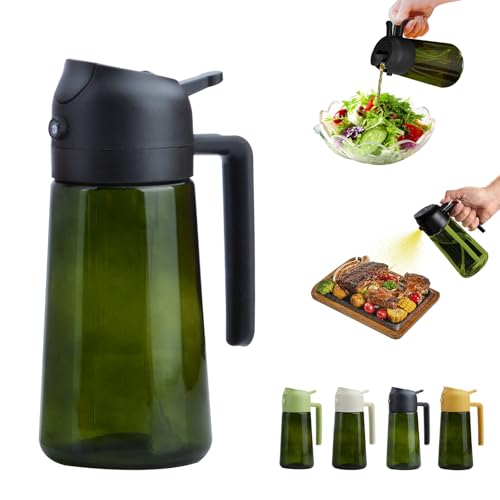 WPWWPW 2 In 1 Oil Dispenser And Oil Sprayer, 16 Oz/470 Ml Oil Dispenser For Kitchen Spray, With Fine Mist Nozzle, Suitable For Cooking, Air Fryer, Salad, Grilling(black-1)