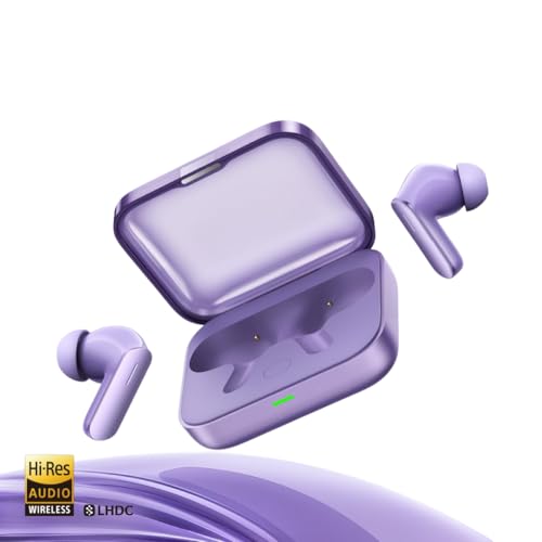 Image of for Buds Air 7 Compatible with Realme 12.4mm Dynamic Bass Drivers,52Hrs Playtime, 52dB Hybrid ANC, 45ms Low Latency, 360 Spatial Audio, Hi-Res LHDC, IP55 Dust & Water Resistant, BT v5.4-Purple