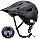 Favoto Mountainbike Fahrradhelm mit Schirm Leicht - Doppelte Inmould Technologie MTB Helm für Damen Herren Rennradhelm L(59-61cm) Verstellabr Grau