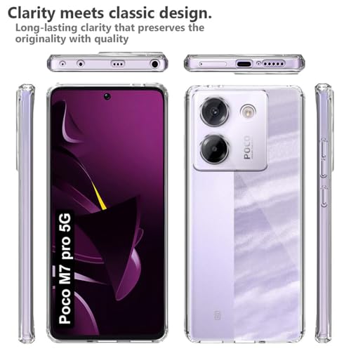 Image of Amazon Brand-Solimo Mobile Cover for Poco M7 Pro 5G (Soft & Shockproof Back Case with inbuilt Cushioned Edges), Clear