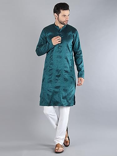 Image of Uri and MacKenzie Embroidery Silk Men's Kurta Pyjama Set