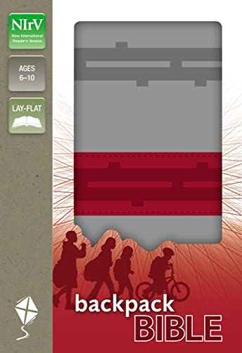 NIrV, Backpack Bible, Imitation Leather, Gray/Red