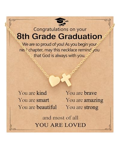 ORISPRE 8th Grade Graduation Decorations Gifts for Girls Middle School Christian Graduation Necklace 2026 Graduate Grad Gift