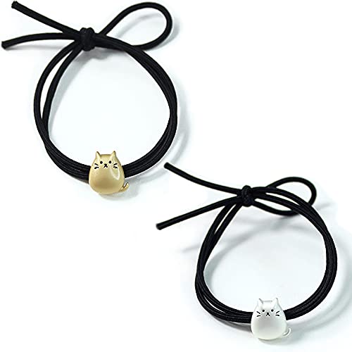 shttown 猫 ヘアゴム ヘアアクセ かわいい 猫デザイン 柔らか ゴム レディース ガールズ 女の子 2個セット