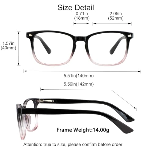 Image of YEIN Progressive Multifocus Reading Glasses, Spring Hinge Blue Light Blocking Glasses for Women Men, No Line Multifocal Readers with Clear Lenses (black purple,+0.50 /+2.75 magnification)