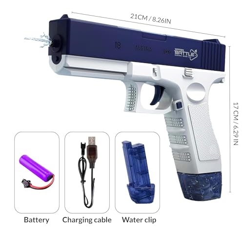 Image of MOROVIK Electric Holi Water Toy Pistol Toy Gun Rechargeable With Pressure Mechanism For Range Upto 30 Plus Feet A Powerful Squirt Guns For Kids Pool Beach Party Games And Outdoor Water Fun (Style 1)
