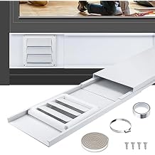 GCGOODS Dryer Vent Window Kit for 4 Inch Dryer Hose, Adjustable Dryer Vent Window Kit, Include Dryer Vent Cover with Moving Flaps, Universal Sealing Panels with Aluminum Seal Tape for Sliding Windows