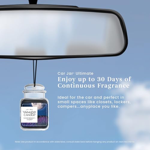 Image of Yankee Candle Car Jar Ultimate Hanging Air Freshener, MidSummer's Night, Up to 30 Days