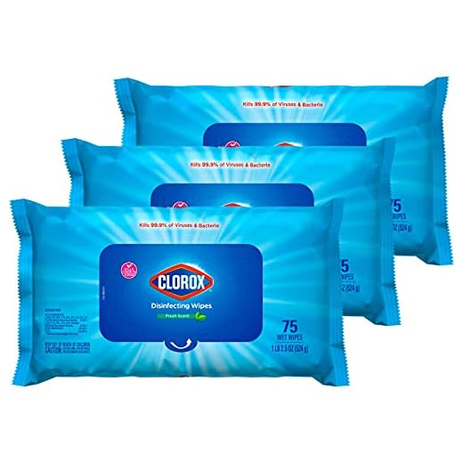 Clorox Disinfecting Wipes, Bleach Free Cleaning Wipes, Multi-surface Wipes with Moisture Seal Lid, Easy Pull Wipes Pack, Fresh Scent, 75 Wipes (Pack of 3) - Packaging May Vary