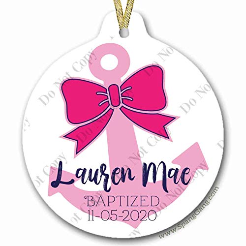 Girl Baptism Gift Ornament, Christening Gift for Baby Girl, Personalized Christmas