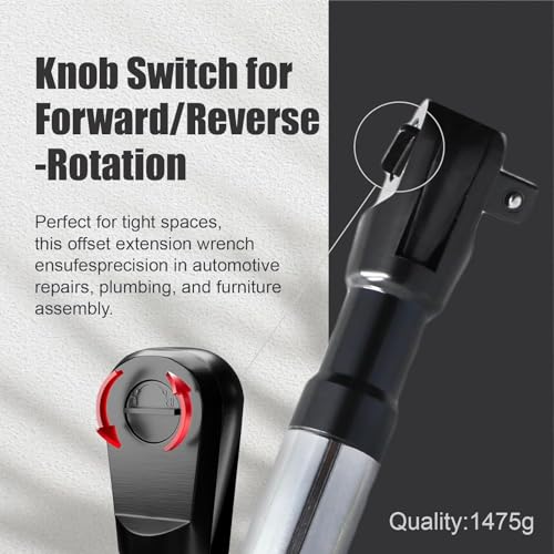 Image of 1 /2 inch Offset Extension Wrench for Electric Drill, Impact Ratchet Wrench Extender with 1 /2 inch, 3 /8 inch,1 /4 inch Socket Adapters and 1 /2 inch Electric Drill Adapter for Tight Spaces (with non-slip rubber sleeves)