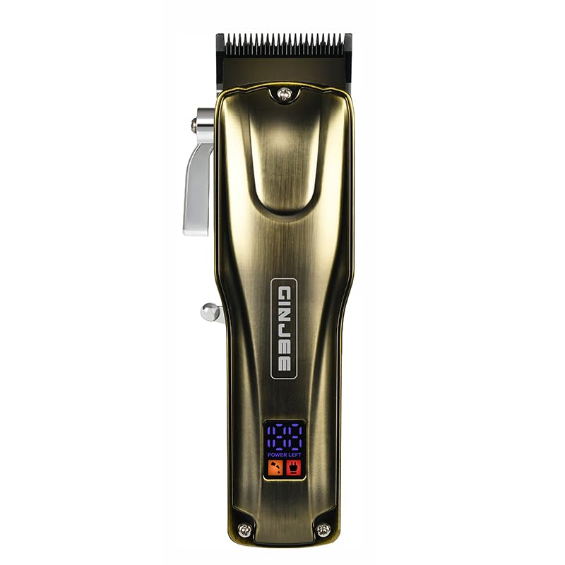 Professional Hair Clippers, Digital LED Display, Black and Blue, Cordless Electric Trimmer for Men
