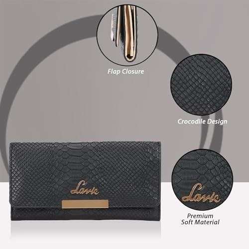 Image of Lavie Women's Croco Trifiano Trifold Wallet | Ladies Purse Handbag