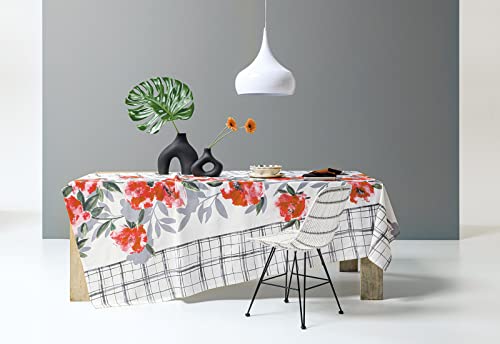 Nappe rectangulaire 100% coton de qualité supérieure motif Roxy orange - 2