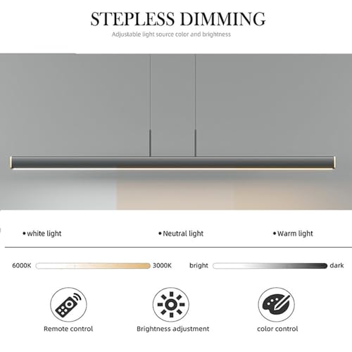 Luminaire LED en bois éclairage variable pour table de repas - 8